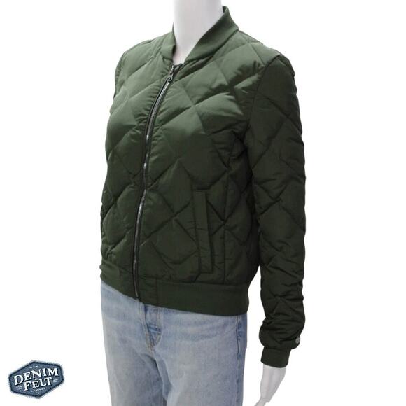 Alo Yoga Idol Quilted Bomber Jacket Hunter Green Size Small Studio Street Style - Picture 8 of 15